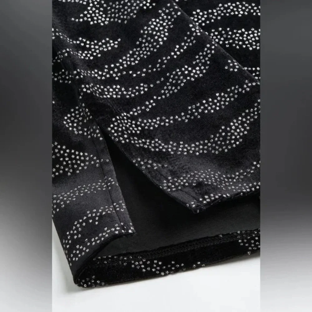 H&M | Black Velour Dress Zebra Print Size Small